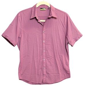 Murano Performance Slim Fit Short Sleeve Button Down Red Blue Check Sz XL Nylon